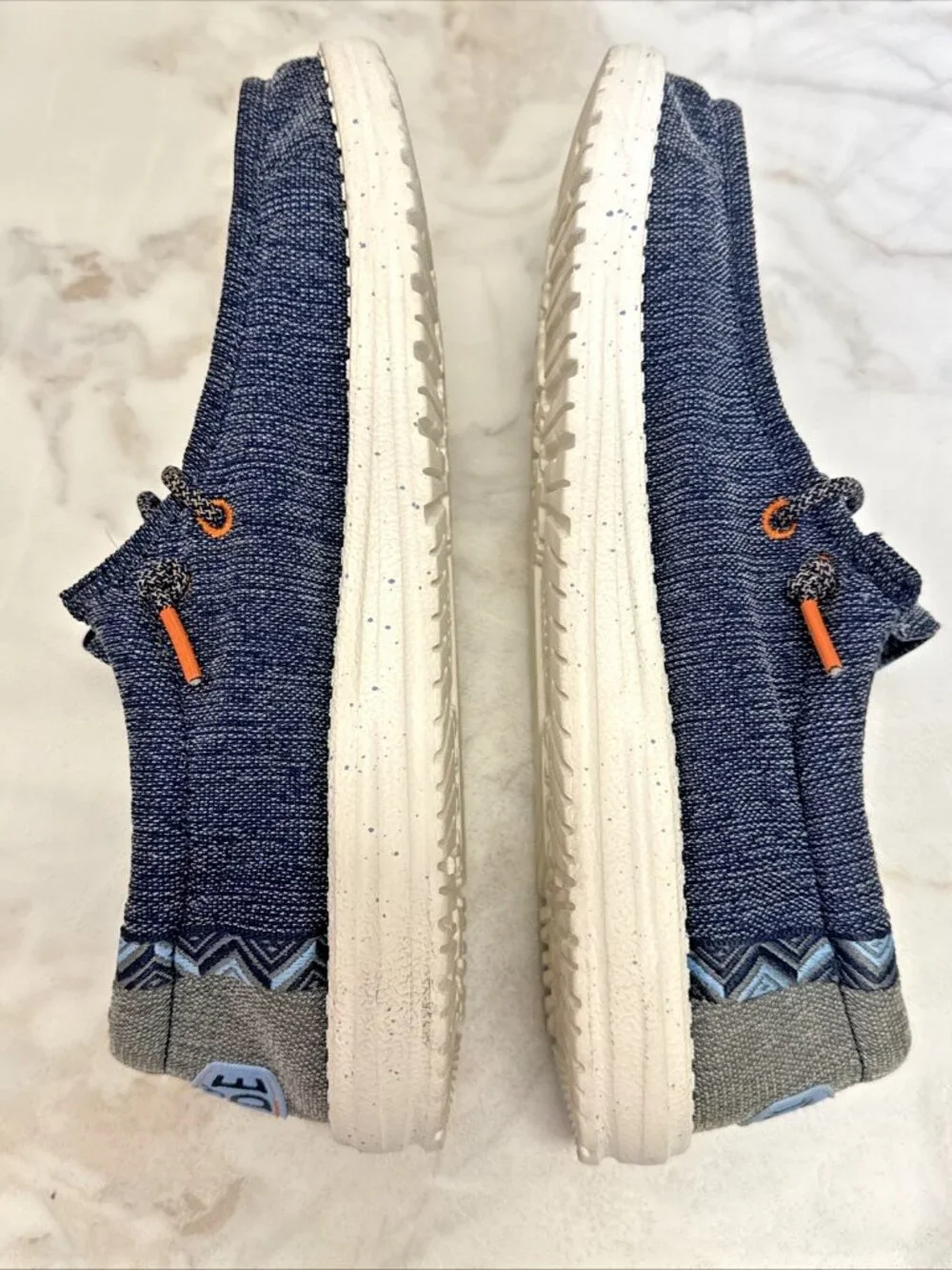 Hey Dude Wally Coastline Shoes Mens 8 Jute Navy Canvas Slip-On Boat Casual - Picture 5 of 8